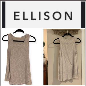 Ellison gray striped flowy tank
